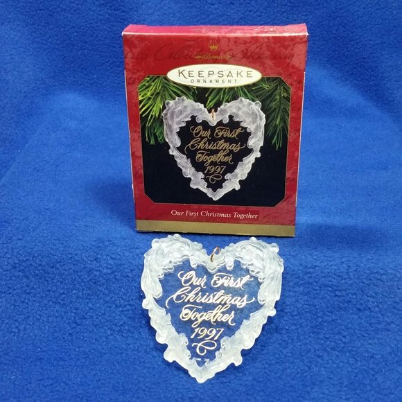 Hallmark Keepsake 1997 Our First Christmas Together Ornament Gold Crown In Box - Picture 1 of 10